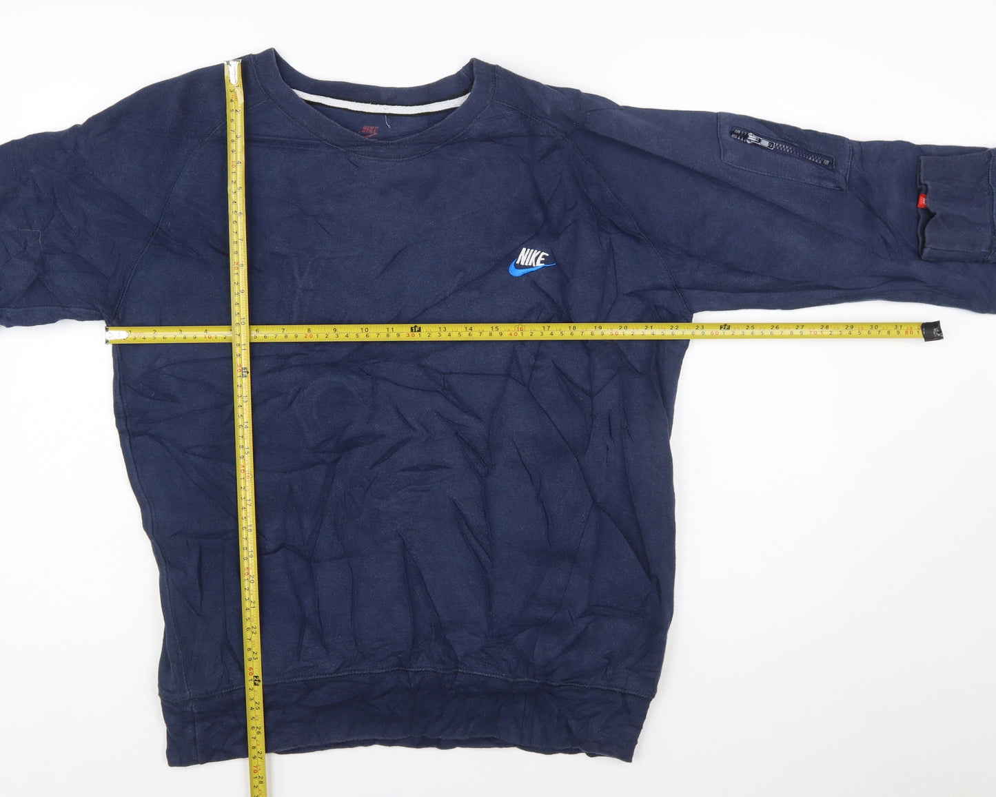 Nike Men's Blue Cotton Crew Neck Pullover Sweatshirt L