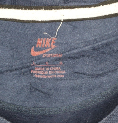 Nike Men's Blue Cotton Crew Neck Pullover Sweatshirt L