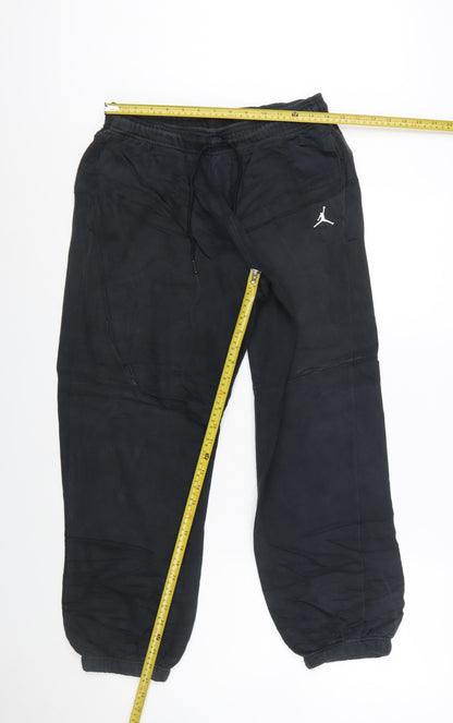 Jordan Mens Black Jogger Trousers M Fleece Elastic Waist Casual