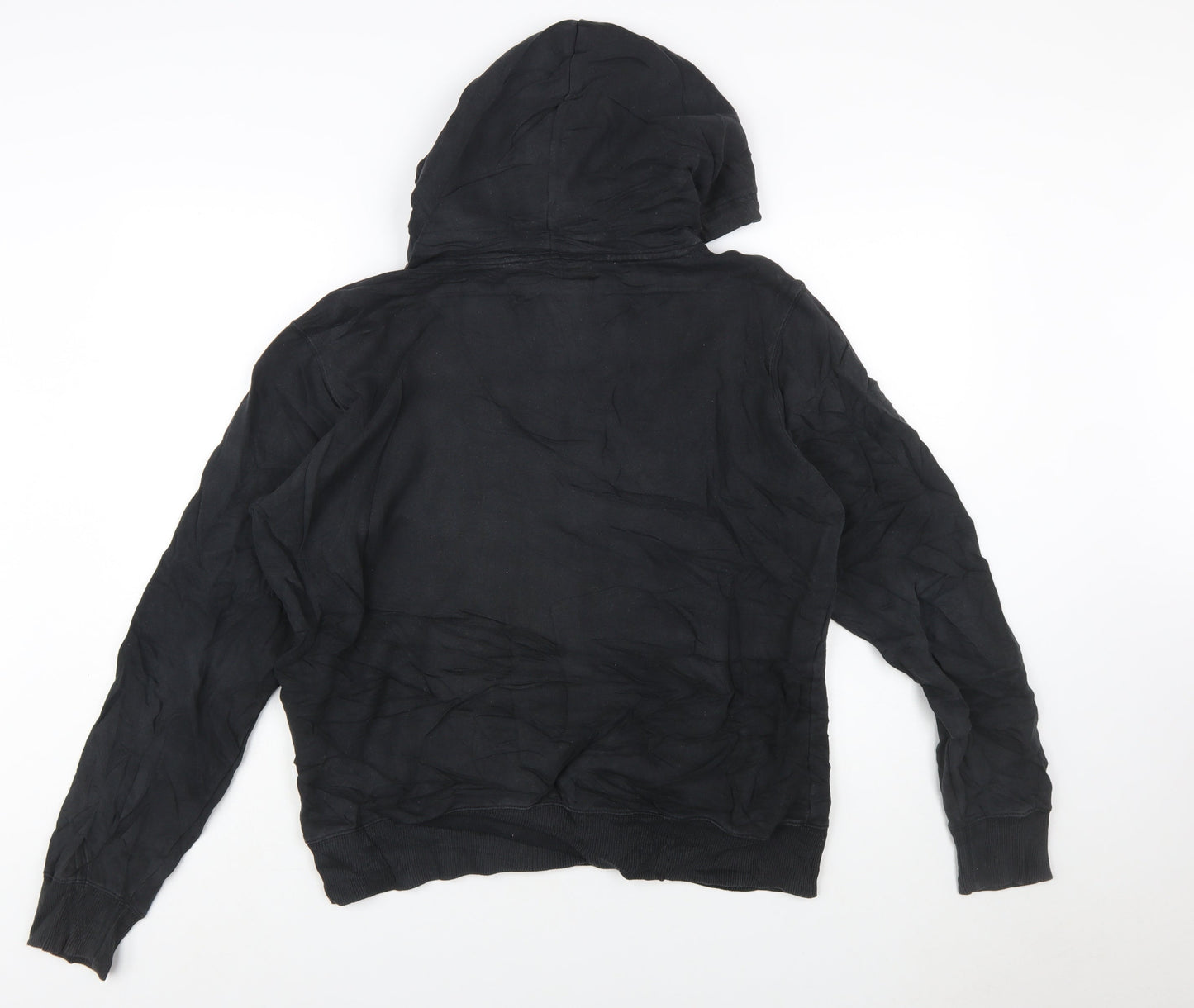 Calvin Klein Jeans Mens Black Pullover Hoodie L Logo Fleece