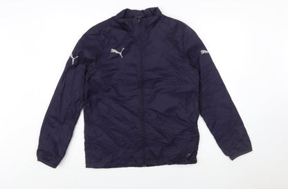 Puma Boys Blue Nylon Windbreaker Jacket Size 14 Years Lightweight Zip
