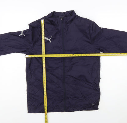 Puma Boys Blue Nylon Windbreaker Jacket Size 14 Years Lightweight Zip