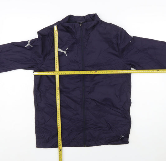 Puma Boys Blue Nylon Windbreaker Jacket Size 14 Years Lightweight Zip