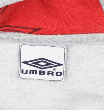Umbro Mens Grey Pullover Hoodie M Sports Graphic Fleece