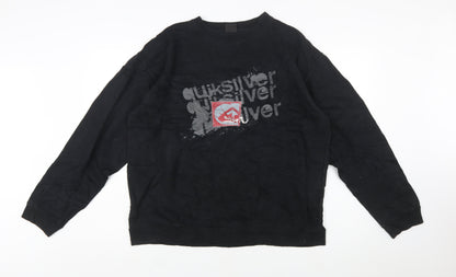 Quiksilver Men's Black XL Pullover Fleece Graphic Sweatshirt
