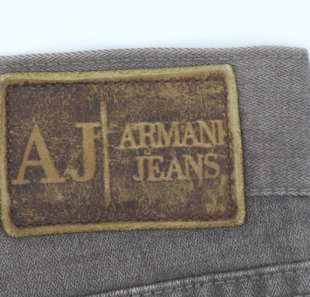 Armani Jeans Men's Brown Straight Leg Jeans Size 36 Regular Fit