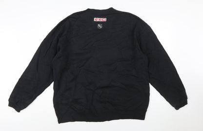 CCM Men's Black Detroit Red Wings Sweatshirt L Pullover Vintage Sports