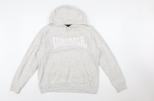 Lonsdale London Women's Grey Pullover Hoodie Size 14