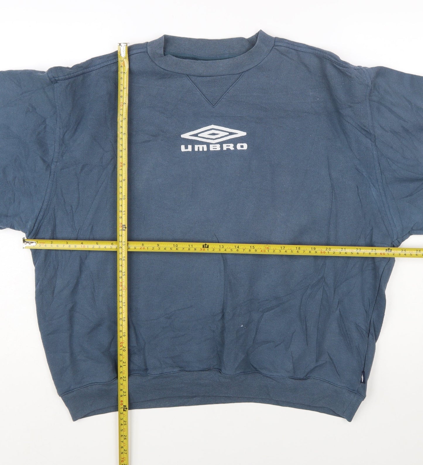 Umbro Men Blue L Pullover Crew Neck Retro Sports Sweatshirt