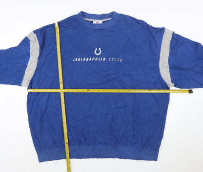 NFL Mens Blue 2XL Pullover Sweatshirt Indianapolis Colts Logo