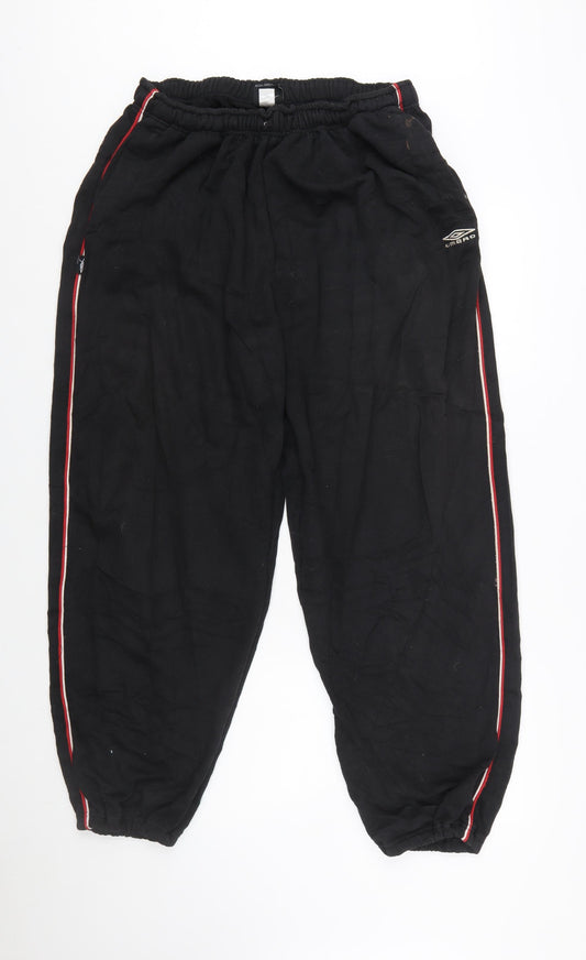 Umbro Men's Black 2XL Jogger Trousers with Side Stripe