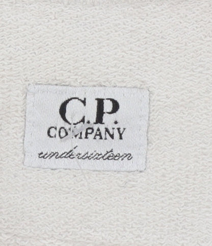 C.P. Company Boys Beige 14 Years Pullover Sweatshirt Logo Cotton Crew Neck