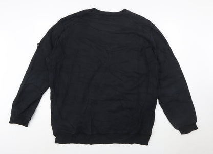 Stone Island Men's Black 3XL Cotton Crew Neck Pullover Sweatshirt