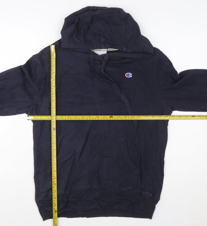 Champion Men's Blue Pullover Hoodie Small Logo Sweatshirt