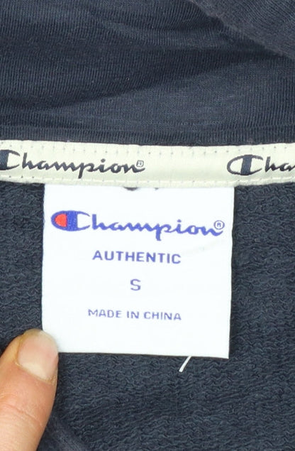 Champion Men's Blue Pullover Hoodie Small Logo Sweatshirt