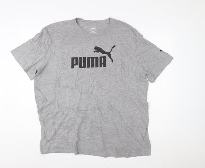 Puma Mens Grey XXL Graphic Logo Crew Neck Short Sleeve T-Shirt
