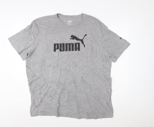 Puma Mens Grey XXL Graphic Logo Crew Neck Short Sleeve T-Shirt