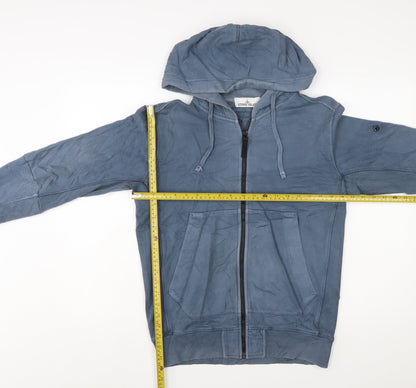 Stone Island Men’s Blue Full Zip Cotton Hoodie Size M