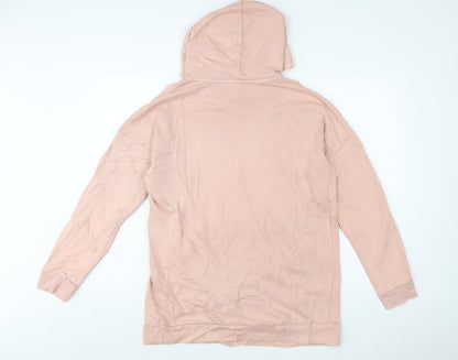 Adidas Womens Pink Pullover Hoodie Medium 12-14 Cotton Blend