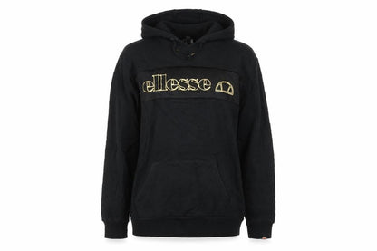 Ellesse Women Black L Pullover Hoodie Cotton Blend Logo Sweatshirt