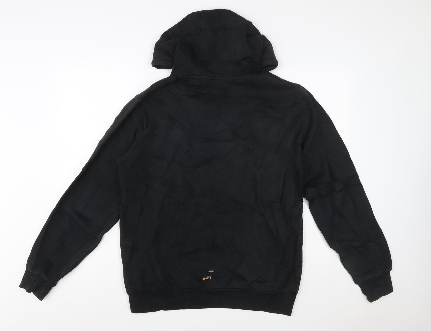 Ellesse Women Black L Pullover Hoodie Cotton Blend Logo Sweatshirt