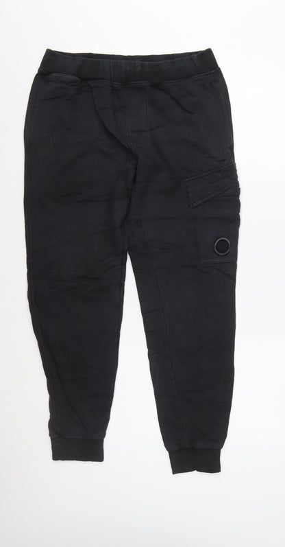 C.P. Company Men's Black Cargo Jogger Trousers Size M