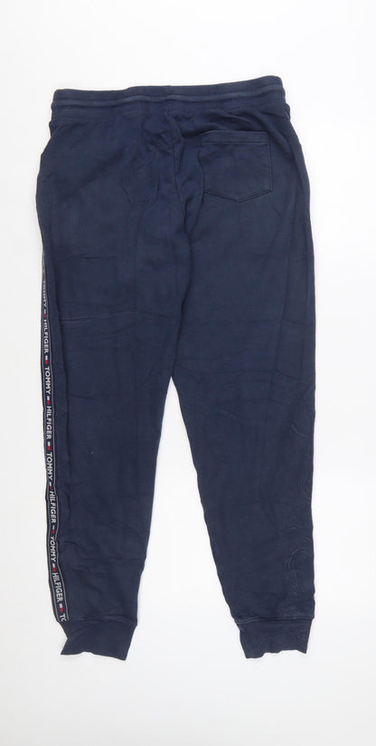 Tommy Hilfiger Men’s Blue Jogger Trousers L Logo Tape Casual