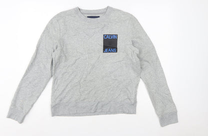 Calvin Klein Jeans Women's Grey Logo Sweatshirt Size S