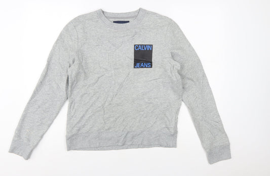 Calvin Klein Jeans Women's Grey Logo Sweatshirt Size S