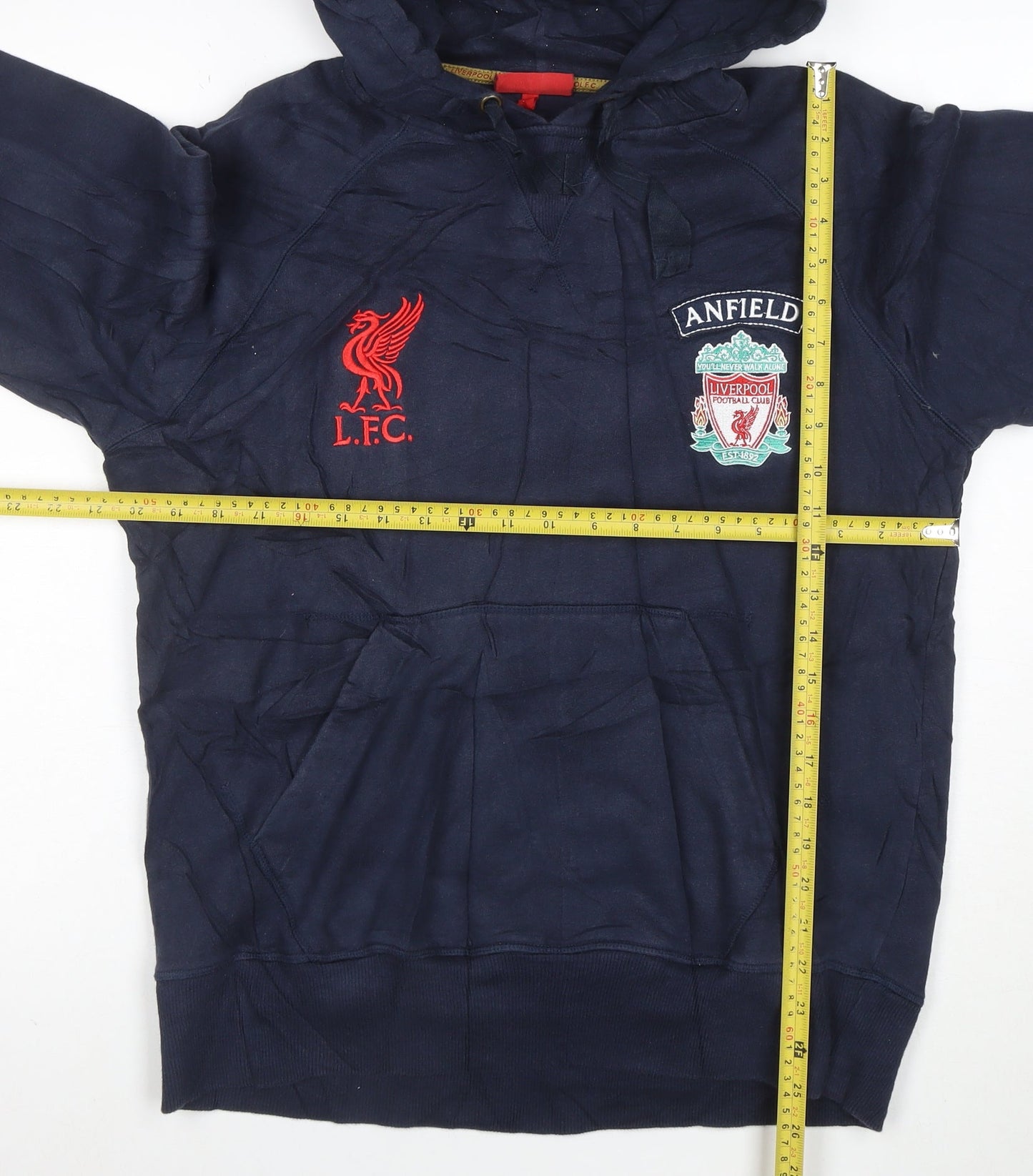 Liverpool FC Men's Blue Anfield Pullover Hoodie - Size M