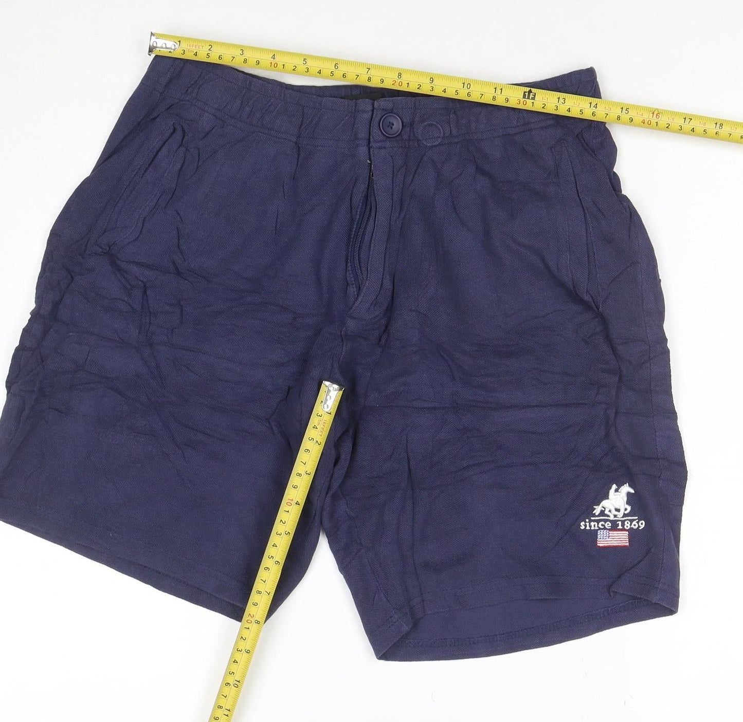 U.S. Grand Polo Navy Blue Men's M Regular Elastic Waist Shorts