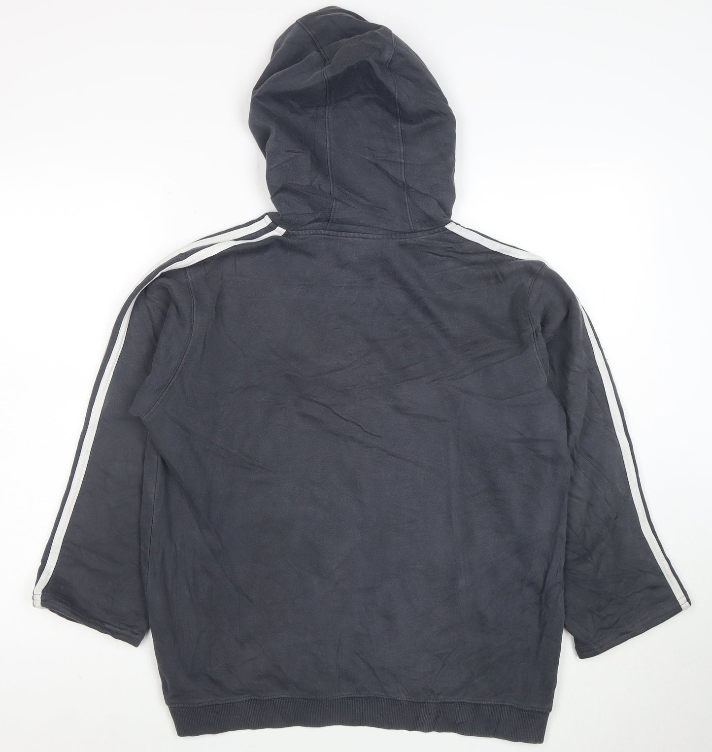 Adidas Womens Grey Pullover Hoodie Size 14 Cotton Blend Casual