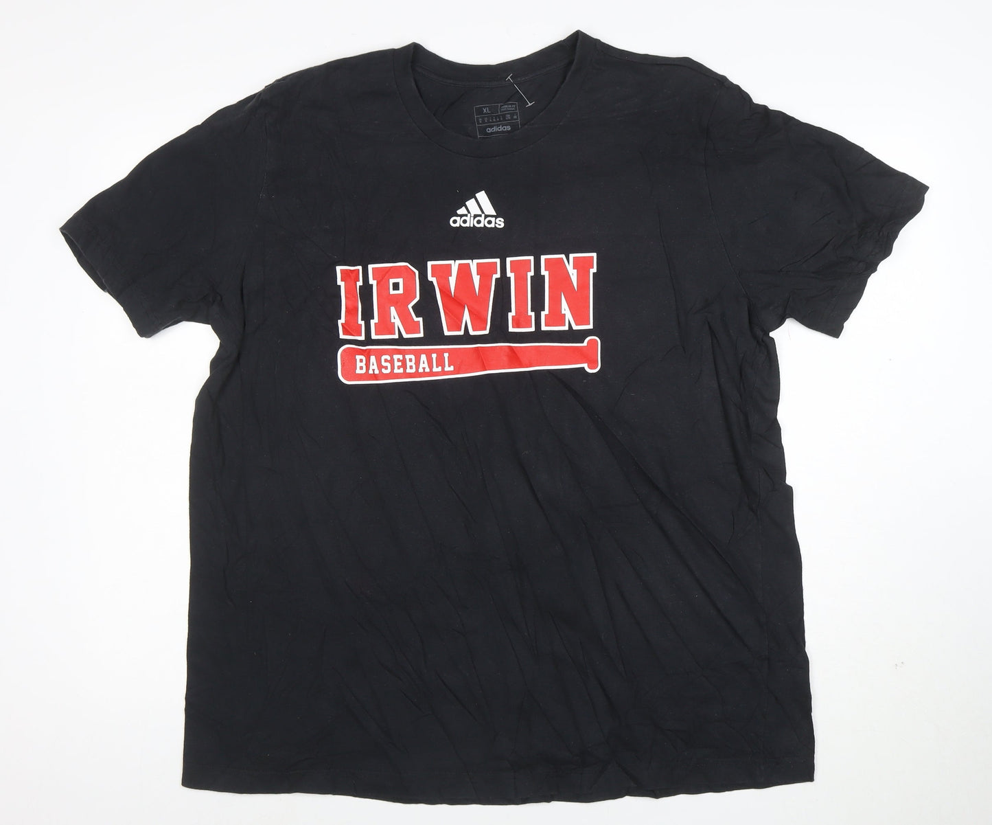 adidas Men’s Black XL Graphic Baseball T-Shirt IRWIN Walk The Walk