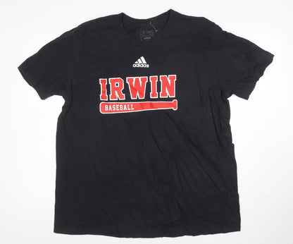 adidas Men’s Black XL Graphic Baseball T-Shirt IRWIN Walk The Walk