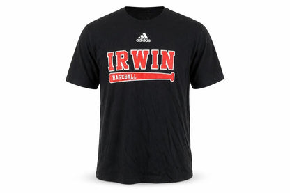 Front view of adidas Men’s Black XL Graphic Baseball T-Shirt IRWIN Walk The Walk