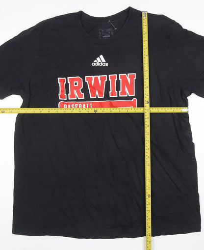 adidas Men’s Black XL Graphic Baseball T-Shirt IRWIN Walk The Walk
