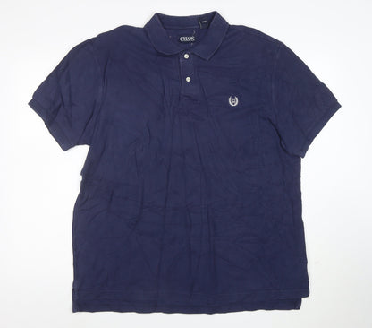 Chaps Men's Blue XL Cotton Short Sleeve Polo Shirt
