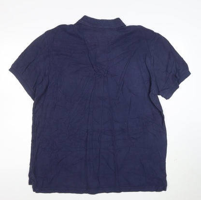 Chaps Men's Blue XL Cotton Short Sleeve Polo Shirt