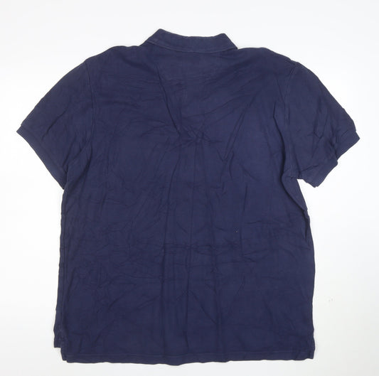 Chaps Men's Blue XL Cotton Short Sleeve Polo Shirt