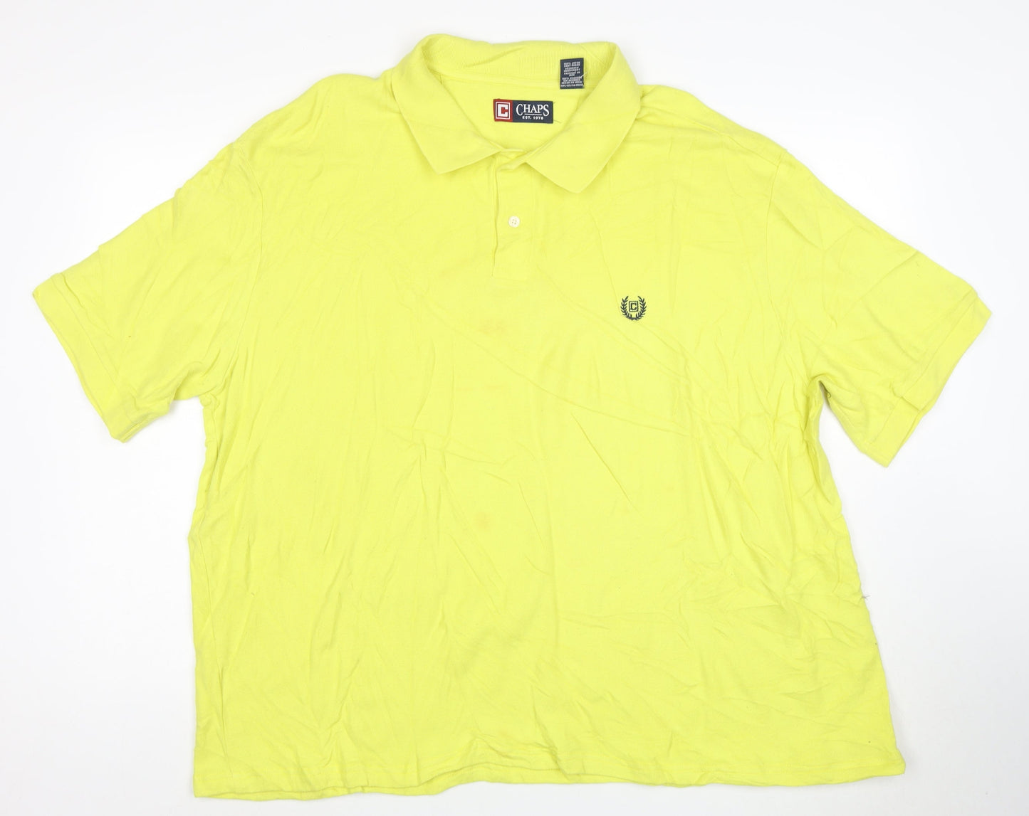 Chaps Men’s Yellow 3XL Cotton Polo Shirt Short Sleeve