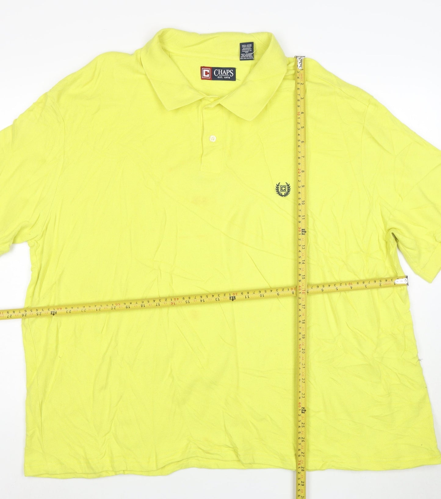 Chaps Men’s Yellow 3XL Cotton Polo Shirt Short Sleeve