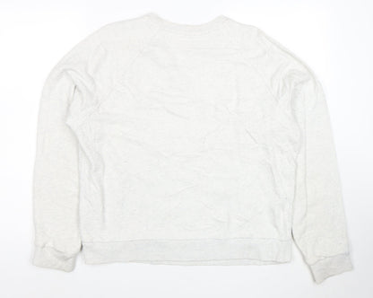 Reebok Mens White L Pullover Crew Neck Sweatshirt