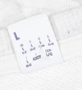 Reebok Mens White L Pullover Crew Neck Sweatshirt