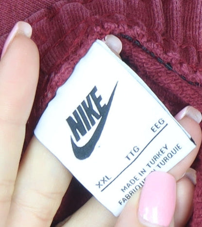Nike Men's Red 2XL Jogger Sweatpants Cotton Blend Activewear