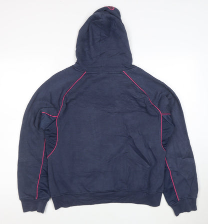 Umbro Womens Navy Pink Pullover Hoodie Size 18 Cotton Blend Sportswear