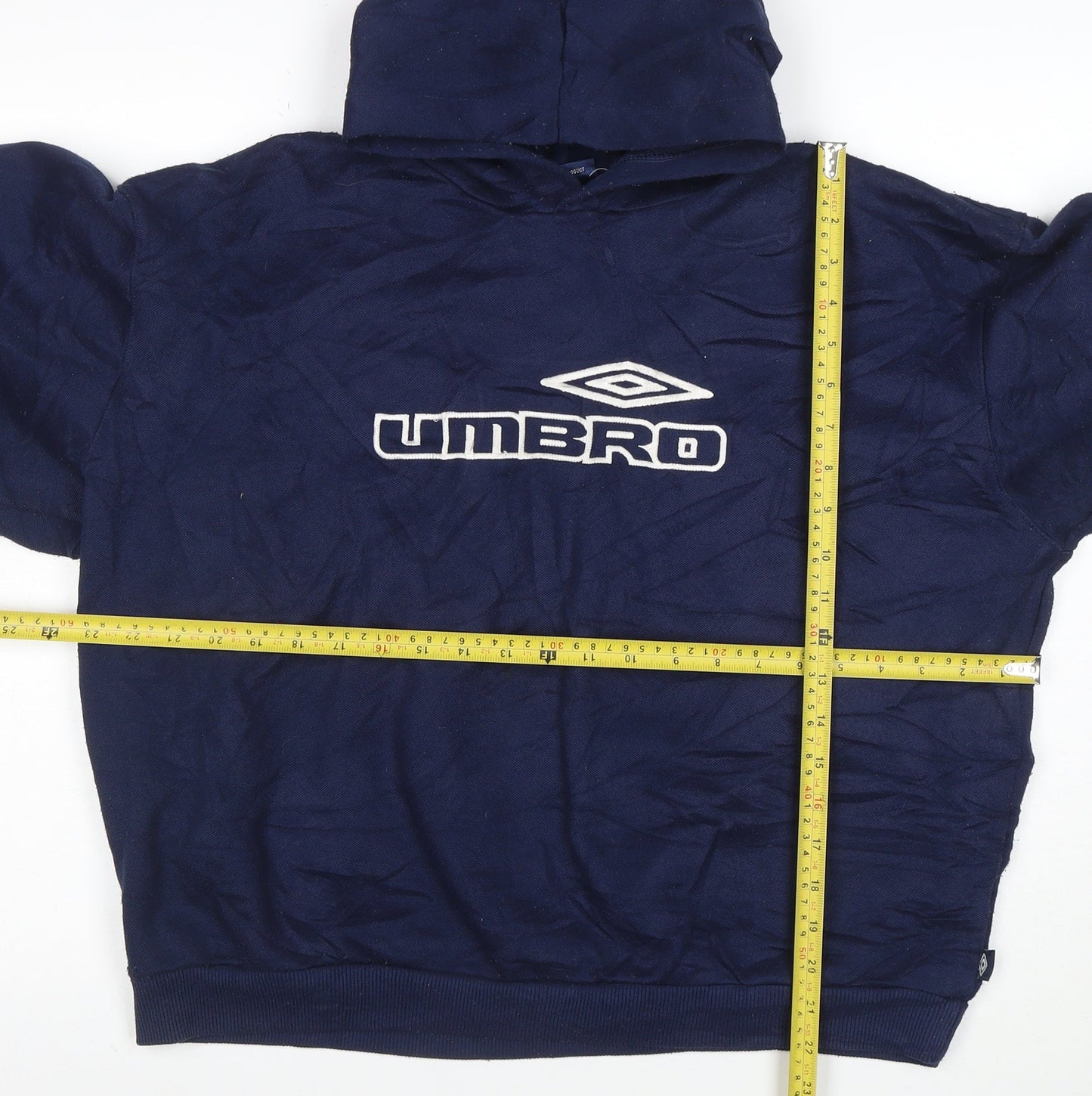 Umbro Mens Navy Blue Pullover Hoodie M Cotton Logo Sportswear