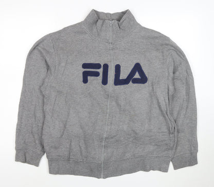FILA Men's Grey Full Zip Logo Sweatshirt Size L