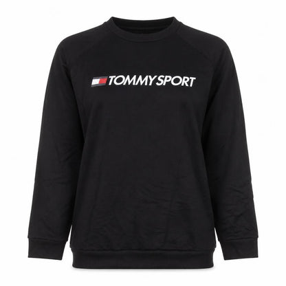 Tommy Sport Womens Black Crew Neck Pullover Sweatshirt Size M