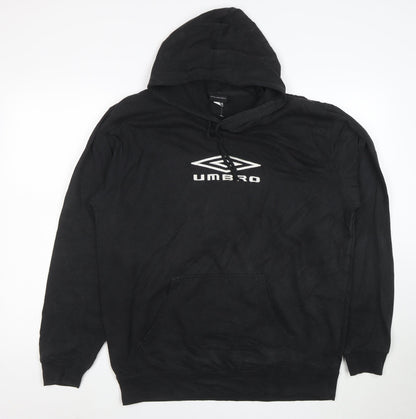 Umbro Men's Black XL Pullover Hoodie with Logo and Pocket