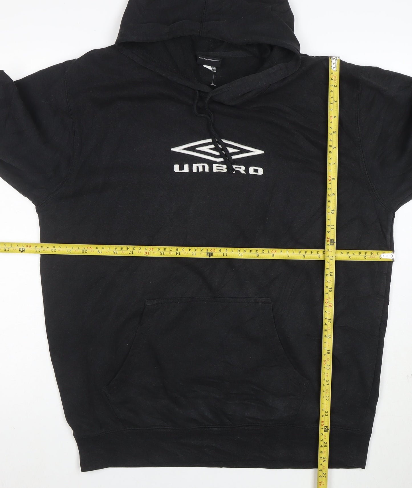 Umbro Men's Black XL Pullover Hoodie with Logo and Pocket
